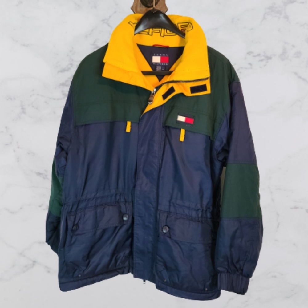 Tommy Hilfiger Men's Heavy Winter Coat, Size: Small Color: Blue/Green